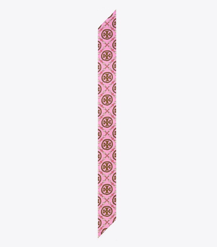 TORY BURCH T MONOGRAM RIBBON TIE - Bright Pink