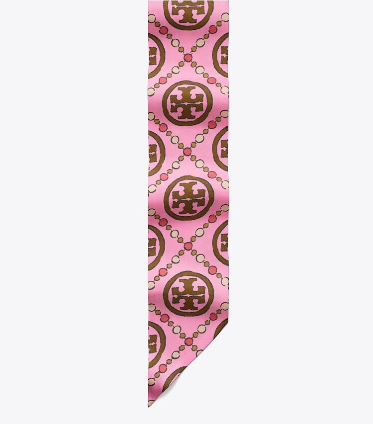 TORY BURCH T MONOGRAM RIBBON TIE - Bright Pink