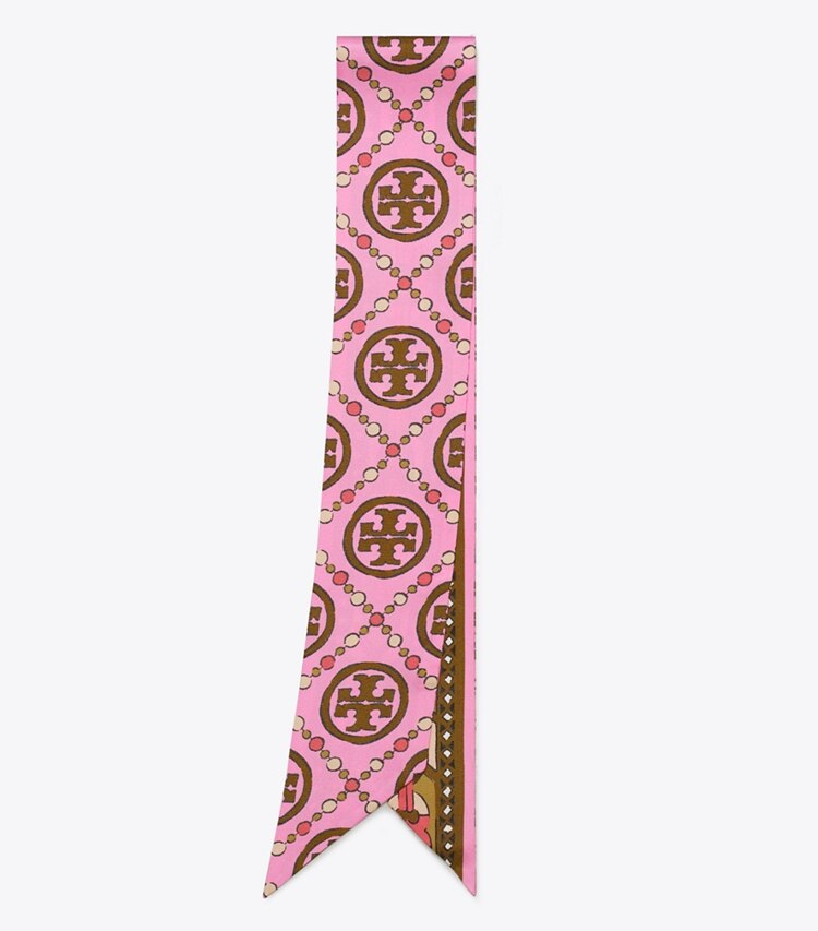 TORY BURCH T MONOGRAM RIBBON TIE - Bright Pink