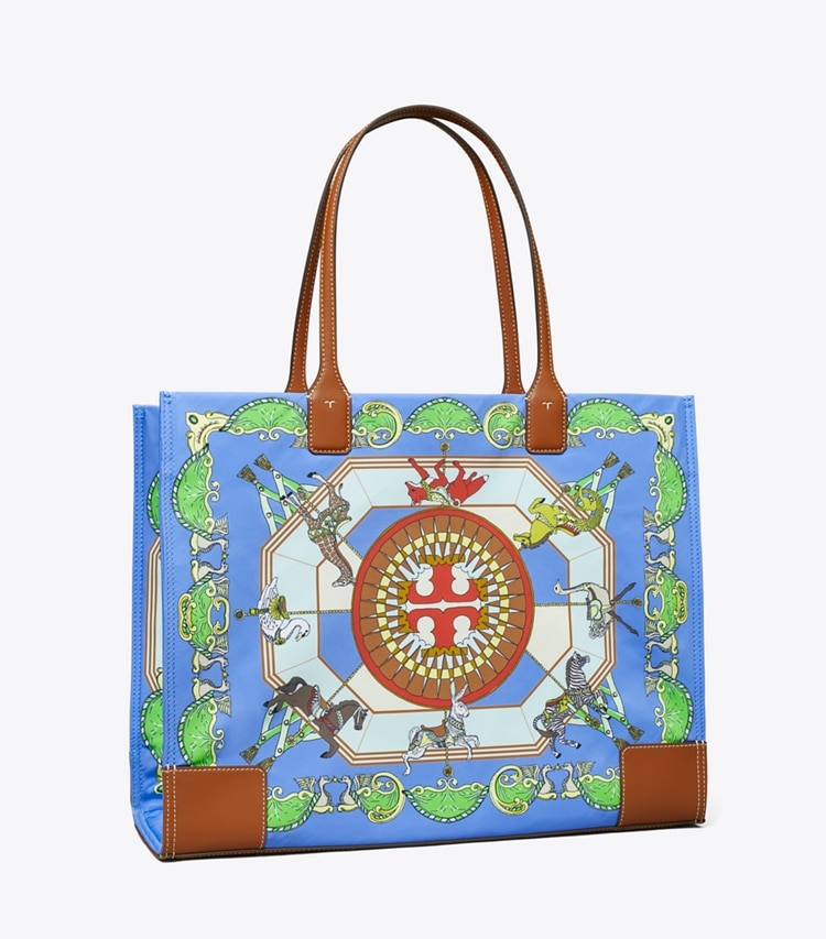 TORY BURCH ELLA PRINTED TOTE - Blue Carousel - Click Image to Close