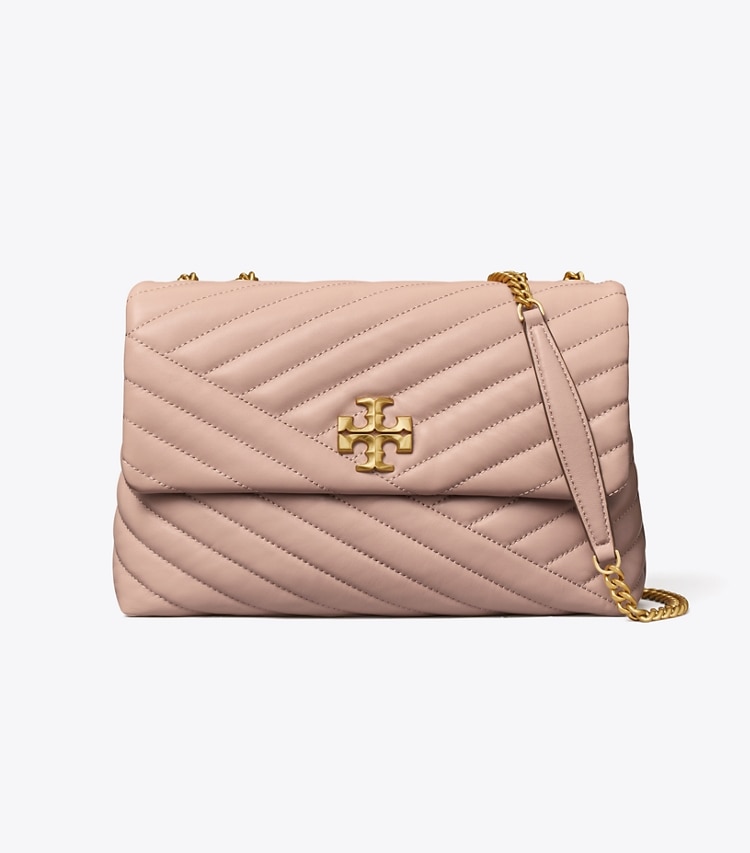 TORY BURCH KIRA CHEVRON CONVERTIBLE SHOULDER BAG - Devon Sand