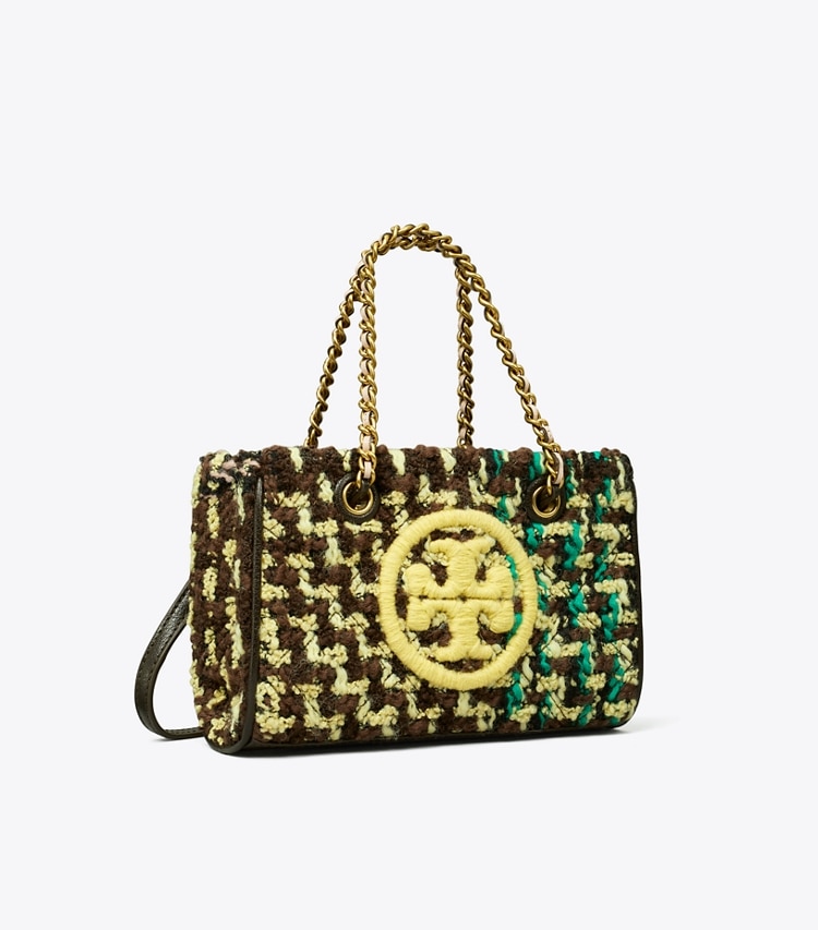 TORY BURCH MINI FLEMING SOFT TWEED CHAIN TOTE - Multi - Click Image to Close