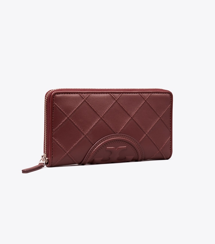 TORY BURCH FLEMING SOFT ZIP CONTINENTAL WALLET - Muscadine