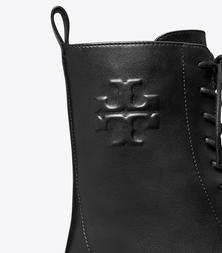 TORY BURCH DOUBLE T COMBAT BOOT - Perfect Black