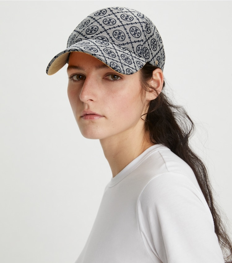 TORY BURCH T MONOGRAM BASEBALL CAP - Tory Navy