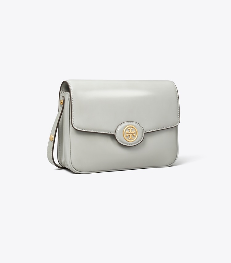 TORY BURCH ROBINSON SPAZZOLATO CONVERTIBLE SHOULDER BAG - Light Granite