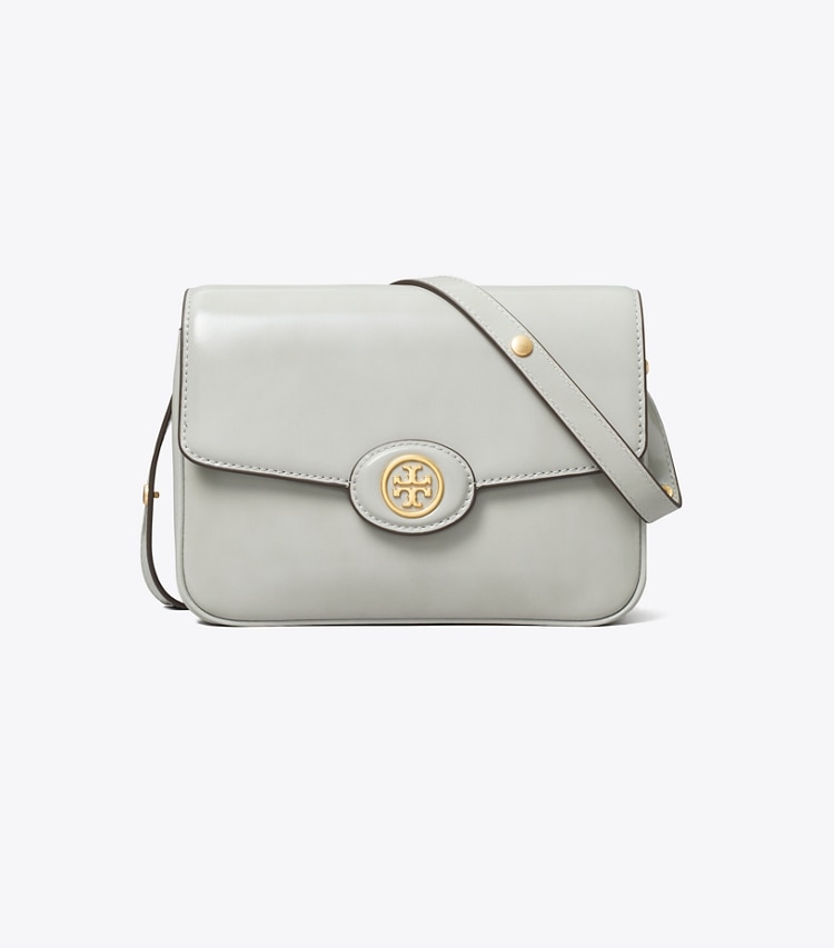 TORY BURCH ROBINSON SPAZZOLATO CONVERTIBLE SHOULDER BAG - Light Granite