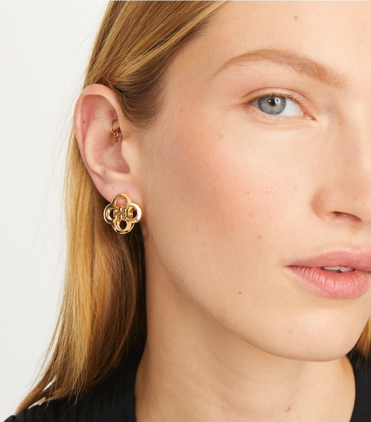 TORY BURCH KIRA CLOVER EARRING - Tory Gold